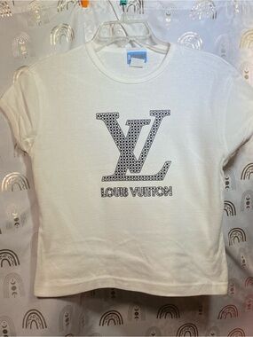 LV INSPO up cycled White Logo Short Sleeve Tee